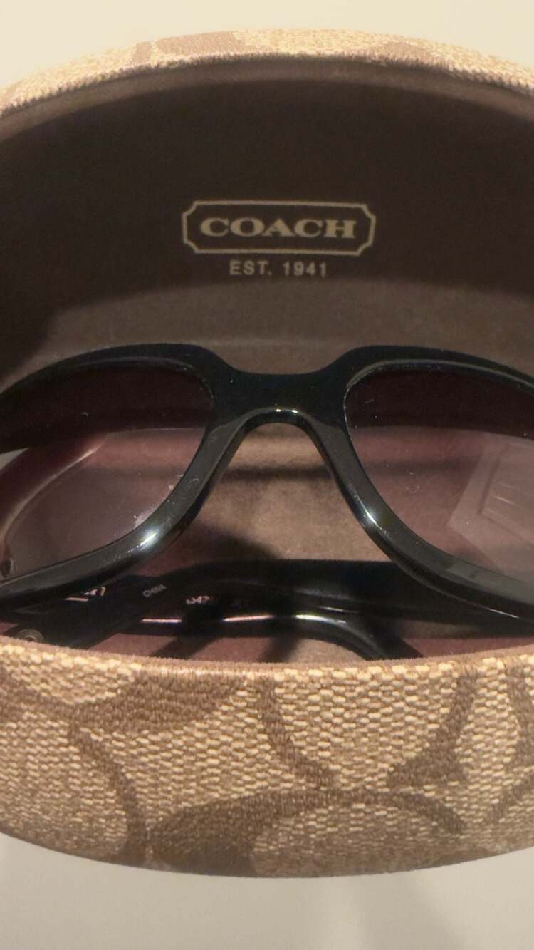 Coach Black Rhinestone Embellished Sunglasses with Signature Case